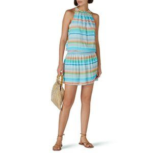 Ramy Brook Paris Dress striped watercolor L